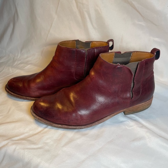 Kork-Ease Shoes - Korkease Mindo Burgundy Leather Ankle Boots, Size 9.5